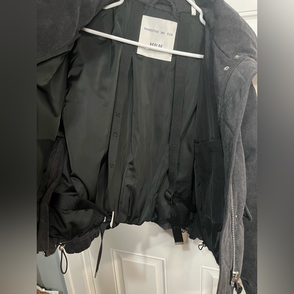 AGOLDE Relaxed 
Nova Denim Puffer In Marbled Blk (washed BIk) Puffer Jacket XS - Picture 12 of 16